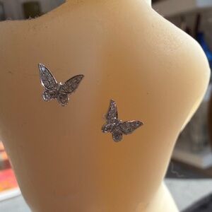 Diamond and White Gold Butterfly Earrings